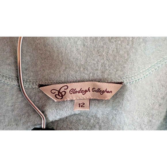 CLODAGH CALLAGHAN Women's Blue-Green Wool Sweater Size 12 - Picture 6 of 6